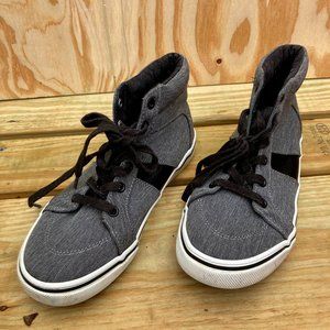 Old Navy Canvas High Tops, Boys Size 4, Gray and Black